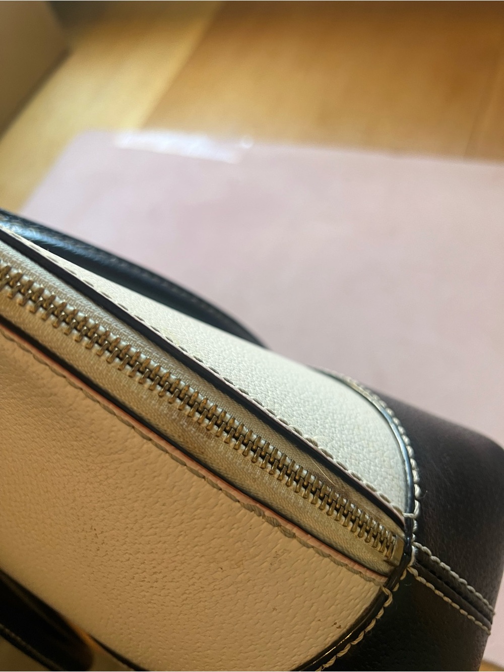 kate spade Cream and Black Satchel with Structured Dome Shape - Picture 8 of 16
